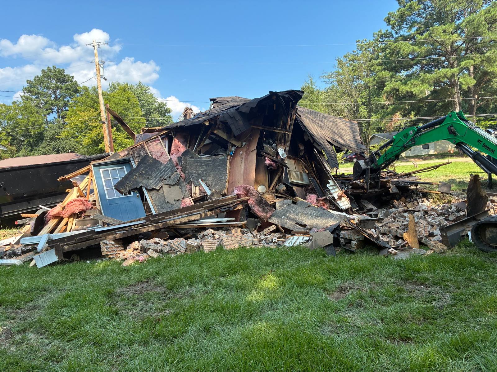 House being torn down during demolition